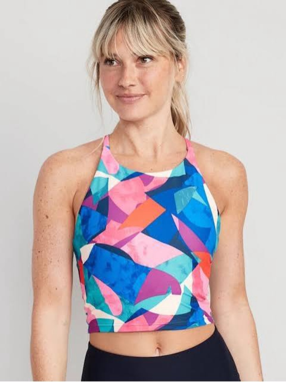 NWOT Old Navy Multicolor PowerSoft Long Line Sports Bra